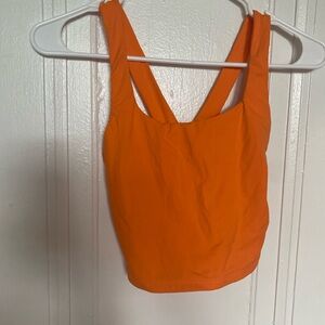 Neon Orange Women's Crop Workout Top